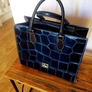 Dooney & Bourke Blue Croc-Embossed Bag